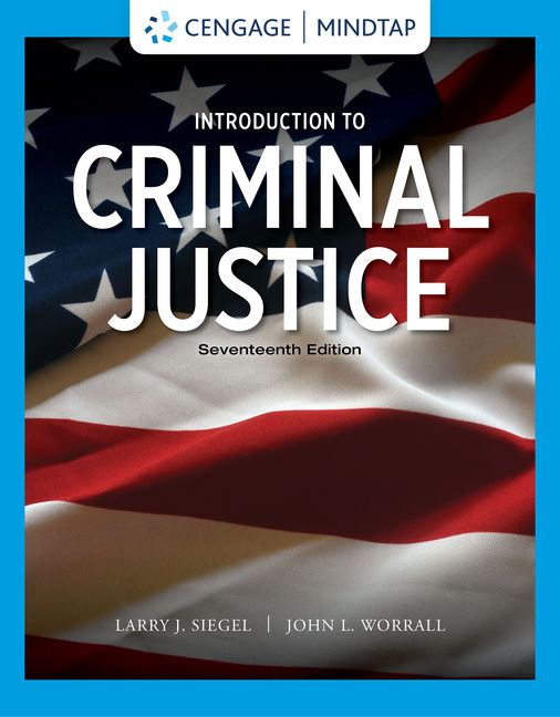 MindTap for Siegel/Worrall's Introduction to Criminal Justice, 1 term Instant Access cover