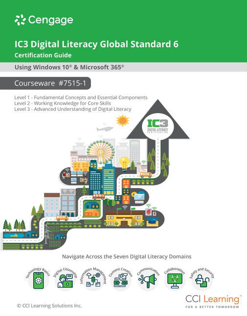 IC3 Digital Literacy Global Standard 6 Certification Guide using Windows 10 & Microsoft 365 book cover