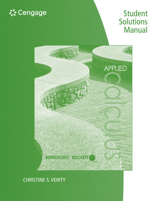 Student Solutions Manual for Berresford/Rockett's Applied Calculus, 7th cover