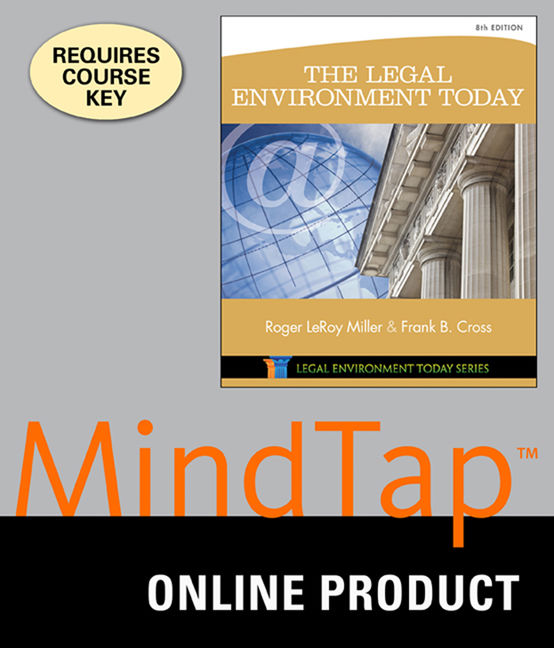 MindTap Business Law, 1 term (6 months) Instant Access for Miller/Cross' The Legal Environment Today cover