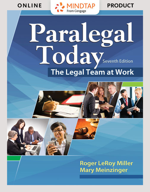 MindTap Paralegal, 1 term (6 months) Instant Access for Miller/Meinzinger's Paralegal Today: The Legal Team at Work book cover