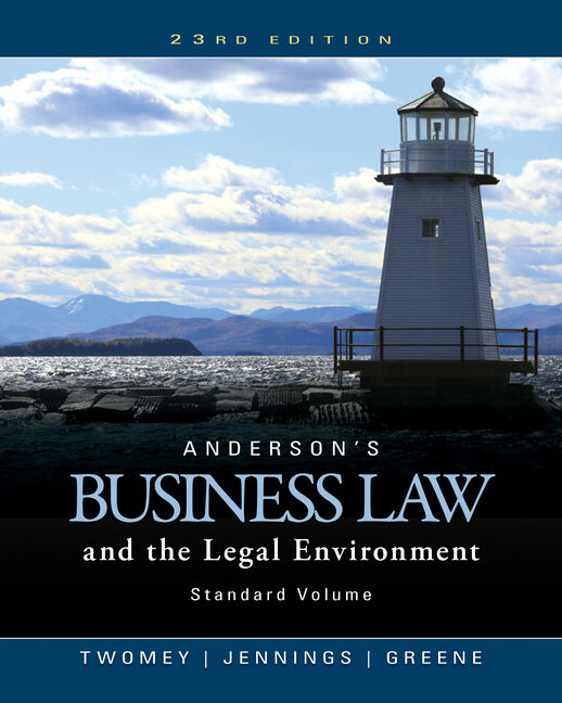 MindTap for Anderson's Business Law and the Legal Environment, Standard Volume, 1 term Instant Access book cover