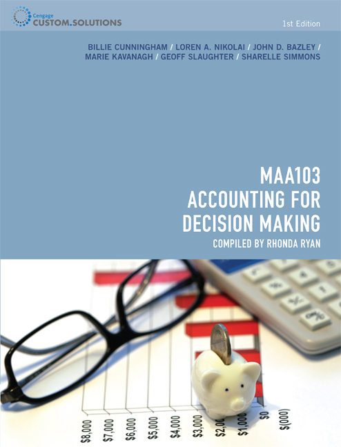 Product cover for CP0882 MAA103 - Accounting for Decision Making 1st Edition 