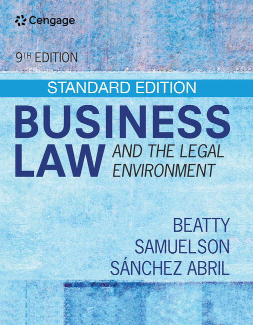 Product cover for Business Law and the Legal Environment - Standard Edition 9th Edition by Jeffrey F. Beatty/Susan S. Samuelson