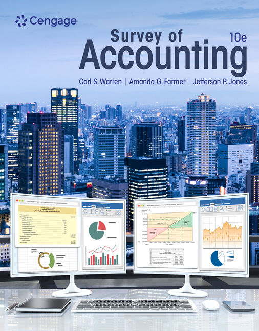 Product cover for Survey of Accounting 10th Edition by Carl Warren/Amanda Farmer/Jefferson P. Jones