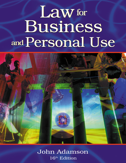 Activities And Study Guide For Law For Business And