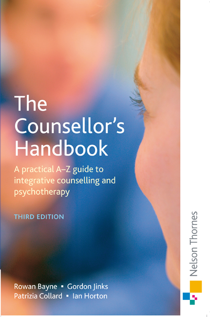 Product cover for The Counsellor's Handbook: A Practical A-Z Guide to Integrative Counselling and Psychotherapy 3rd Edition by Rowan Bayne/Gordon Jinks/Patrizia Collard/Ian Horton
