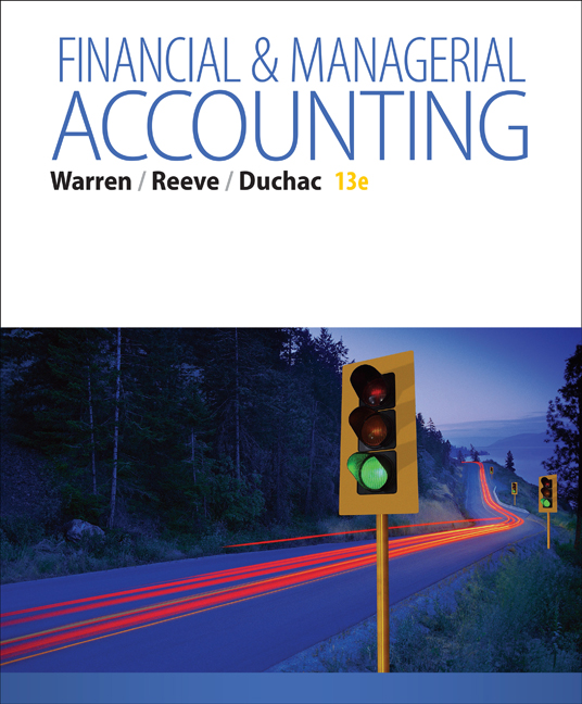 Financial Managerial Accounting 9781285866307 Cengage