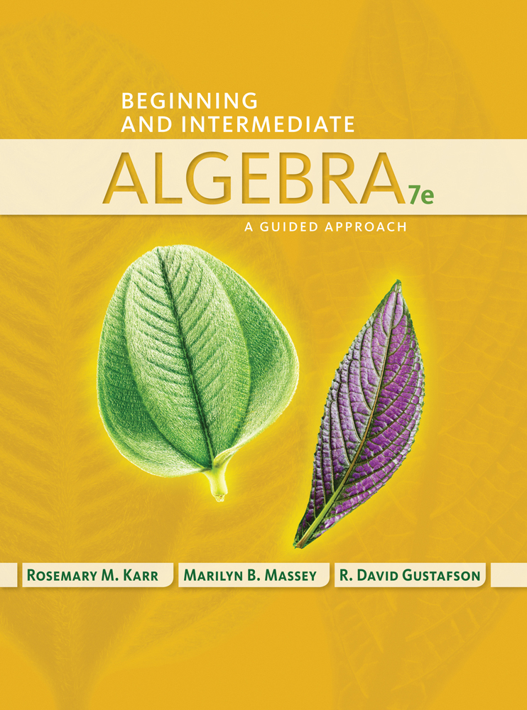 Product cover for Beginning and Intermediate Algebra: A Guided Approach 7th Edition by Rosemary Karr/Marilyn Massey/R. David Gustafson