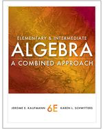 Elementary Intermediate Algebra Combined Developmental - 