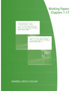 Working Papers, Chapters 1-17 for Warren/Reeve/Duchac's Accounting, 26th and Financial Accounting, 14th