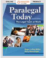 MindTap Paralegal, 1 term (6 months) Instant Access for Miller/Meinzinger's Paralegal Today: The Legal Team at Work