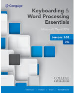 Keyboarding and Word Processing Essentials Lessons 1-55