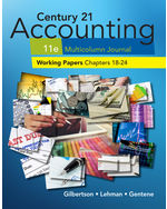 Print Working Papers, Chapters 18-24 for Century 21 Accounting Multicolumn Journal, 11th Edition