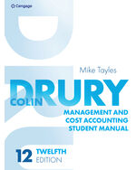 Management and Cost Accounting Student Manual 12th Edition by Colin Drury/Mike Tayles
